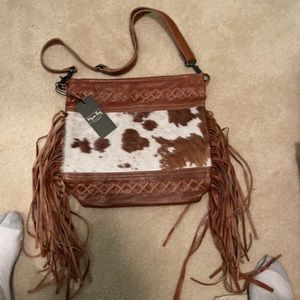Fringe leather bag